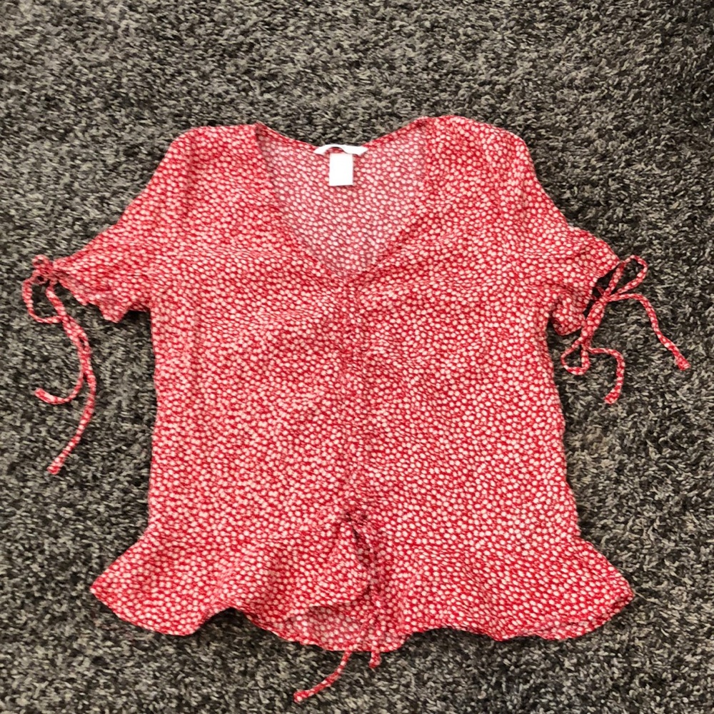 Floral cinch blouse